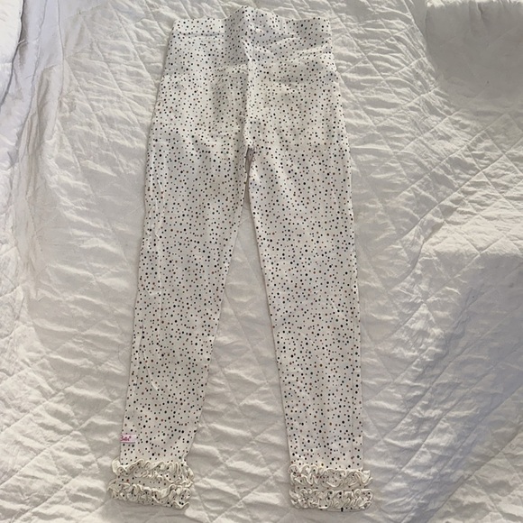 RUFFLE BUTTS Speckled Pull On Legging Ruffle Bottom Hem Girls 6/7 - Picture 5 of 7
